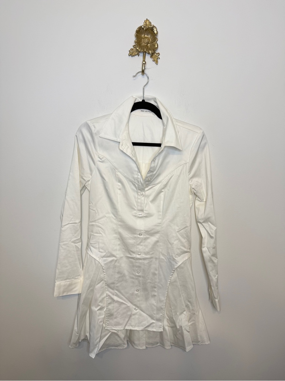 Avec Les Filles White Shirt Dress 4